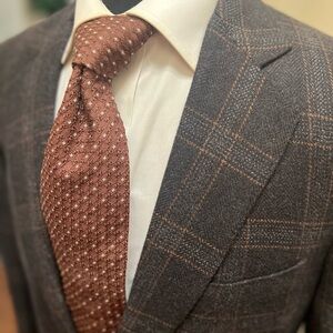 Custom Bespoke 100% Cashmere Window Pane Sport Coat Blazer Black Brown Men 42S